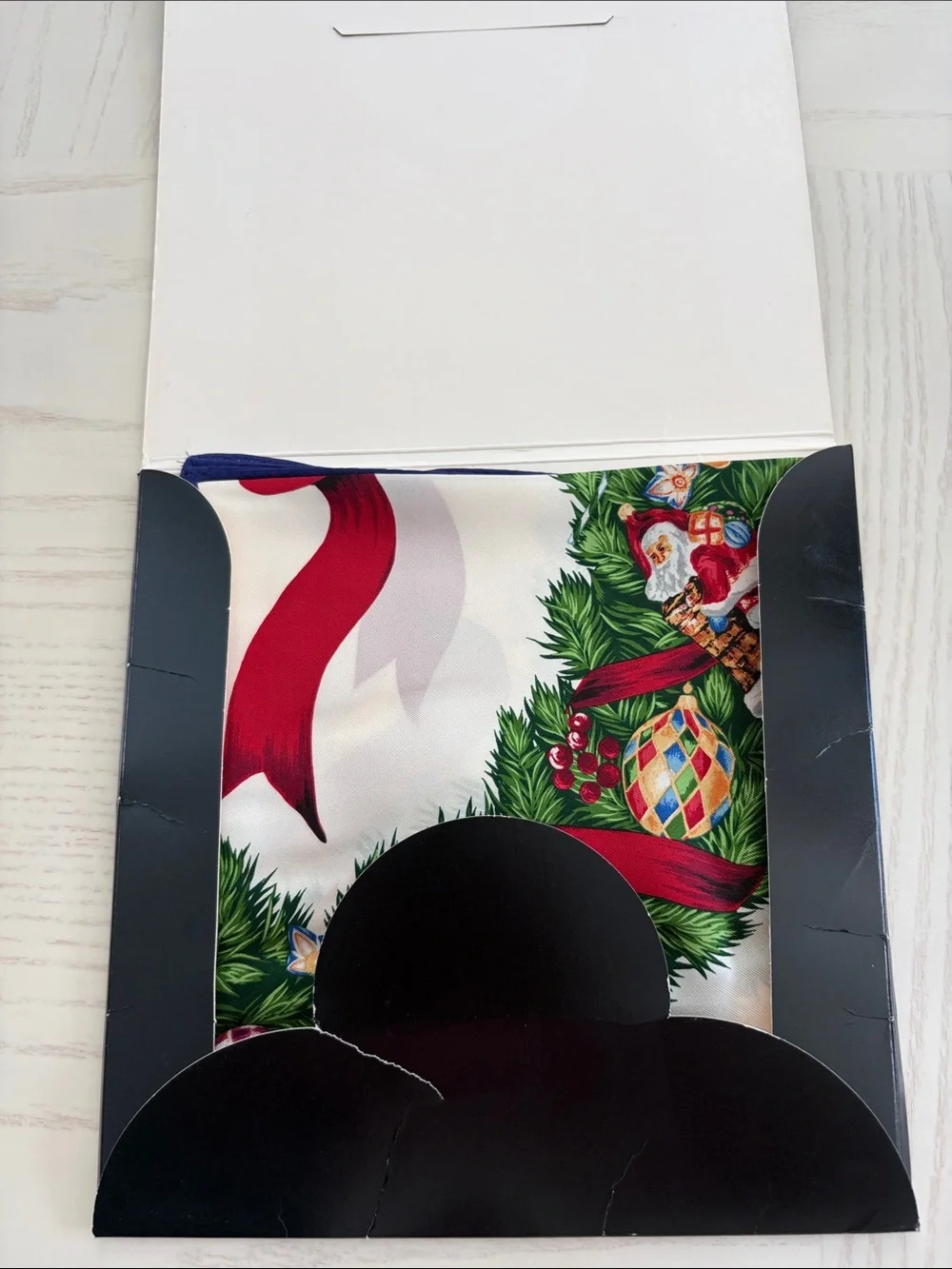 Christopher Radko Festive Holiday Wreath Silk Scarf